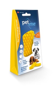 PET+ME Żółta szczotka dla psów z gęstą i krótką sierścią lub długą, jedwabistą lub szorstką okrywą wierzchnią