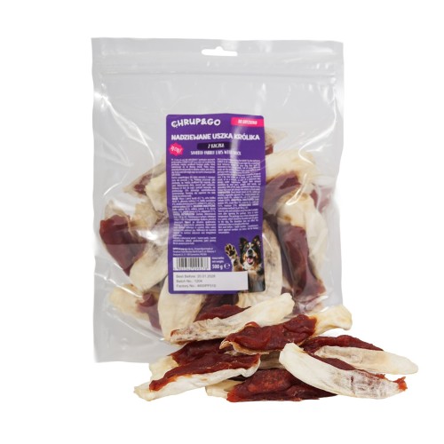 Chrup&Go Nadziewane uszka królika (dorosły) 500g