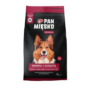 PAN MIĘSKO Karma półwilgotna dla psów dorosłych Wołowina z jagnięciną 9kg