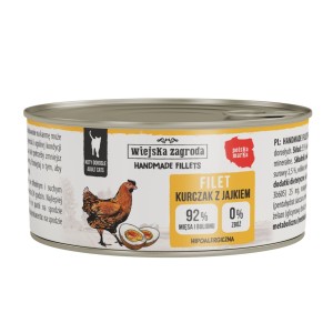 WIEJSKA ZAGRODA Karma mokra dla kota Handmade fillets Kurczak z jajkiem (dorosły) 70g