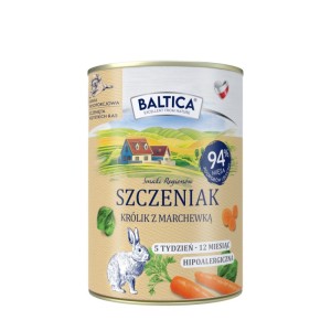 BALTICA mokra karma dla szczeniąt królik z marchewką 400g