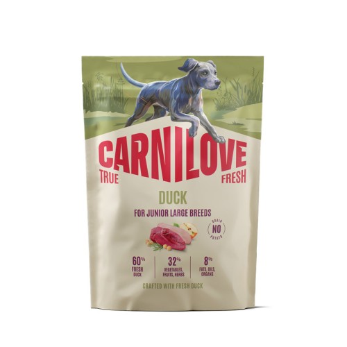 CARNILOVE TRUE FRESH  sucha karma z kaczką dla młodych psów dużych ras 1,5kg