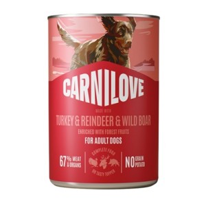 CARNILOVE mokra karma z indykiem i reniferem dla dorosłych psów 400g