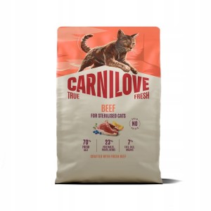 CARNILOVE TRUE FRESH sucha karma z wołowiną dla sterylizowanych kotów 2kg