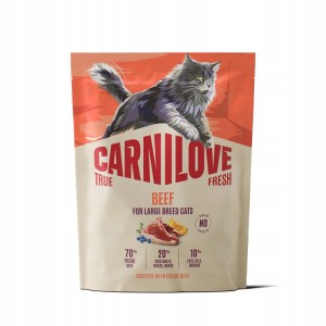 CARNILOVE TRUE FRESH sucha karma z wołowiną dla dorosłych kotów dużych ras 400g