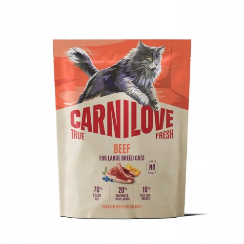CARNILOVE TRUE FRESH sucha karma z wołowiną dla dorosłych kotów dużych ras 400g
