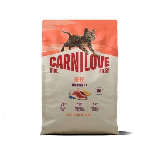 CARNILOVE TRUE FRESH sucha karma z wołowiną dla kociąt 2kg